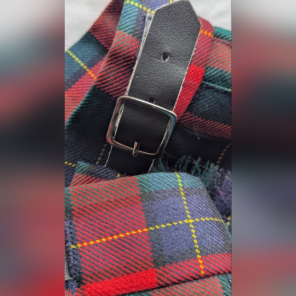 Allen Solly Wool Kilt Size 10 Red Green Tartan Plaid Adjust Waist Women's - Picture 10 of 13